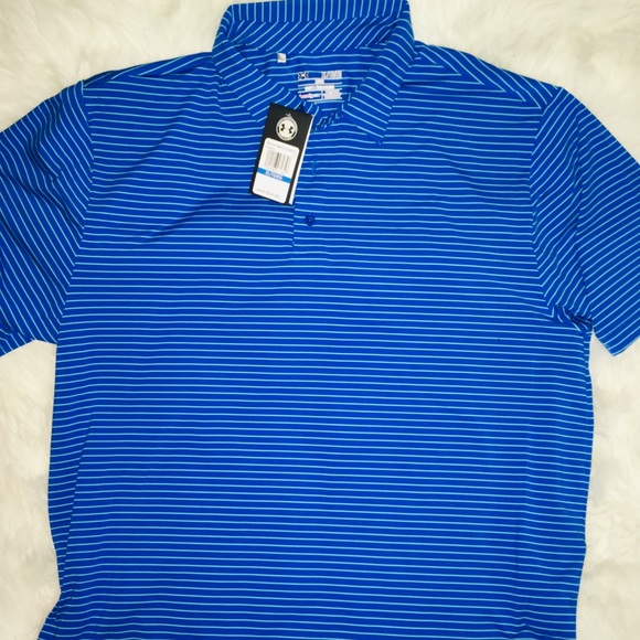 Under Armour CoralBlu/Mint Stripe SS Men’s Polo XL - Picture 4 of 8